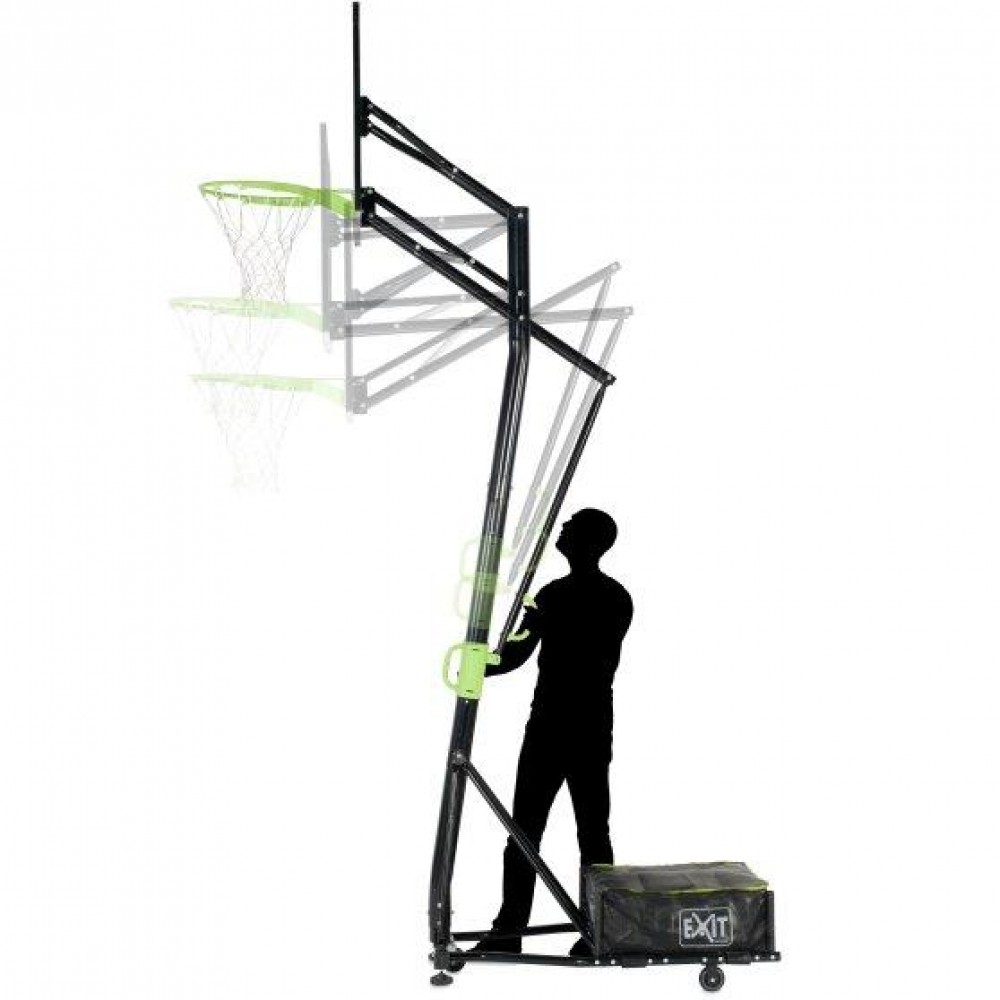 Стійка баскетбольна EXIT Galaxy green-black 230-305 см пересувна на колесах регульована (46.05.10.00)