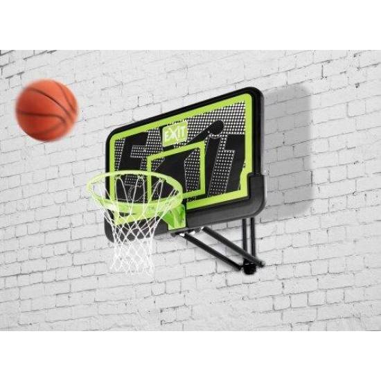 Щит баскетбольний Exit Galaxy 116х77 см настінний регульований чорний з кільцем і сіткою (46.11.10.00)