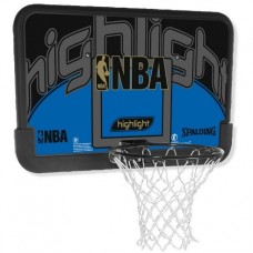 Щит баскетбольний ігровий Spalding Basketball NBA Highlight Backboard Hoop 44 "112х73,5 см з кільцем 45 см і сіткою (3001673011144)