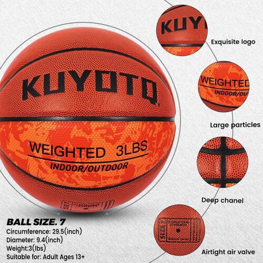 Важкий баскетбольний м'яч KUYOTQ Training Heavy Weight Control Basketball розмір 7 композитна шкіра