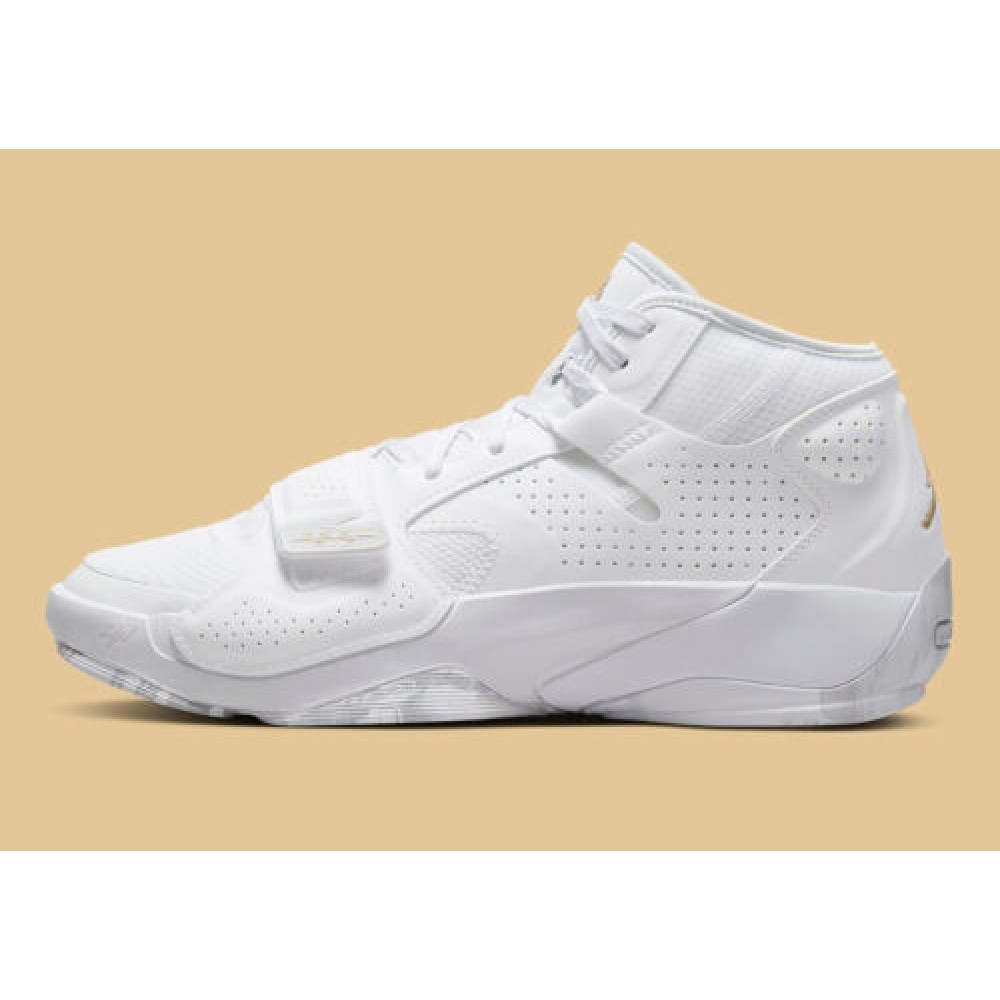 Кросівки баскетбольні Jordan Zion 2 White Metallic Gold Basketball Shoes (DQ7688-170)