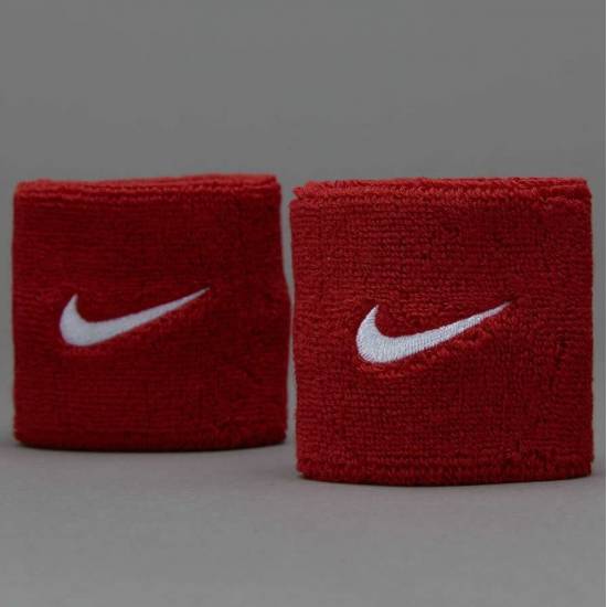 Напульсники Nike Swoosh Wristbands 2 шт. (1 пара) для спорту, ігор, тренувань червоні (N.NN.04.601.OS) 