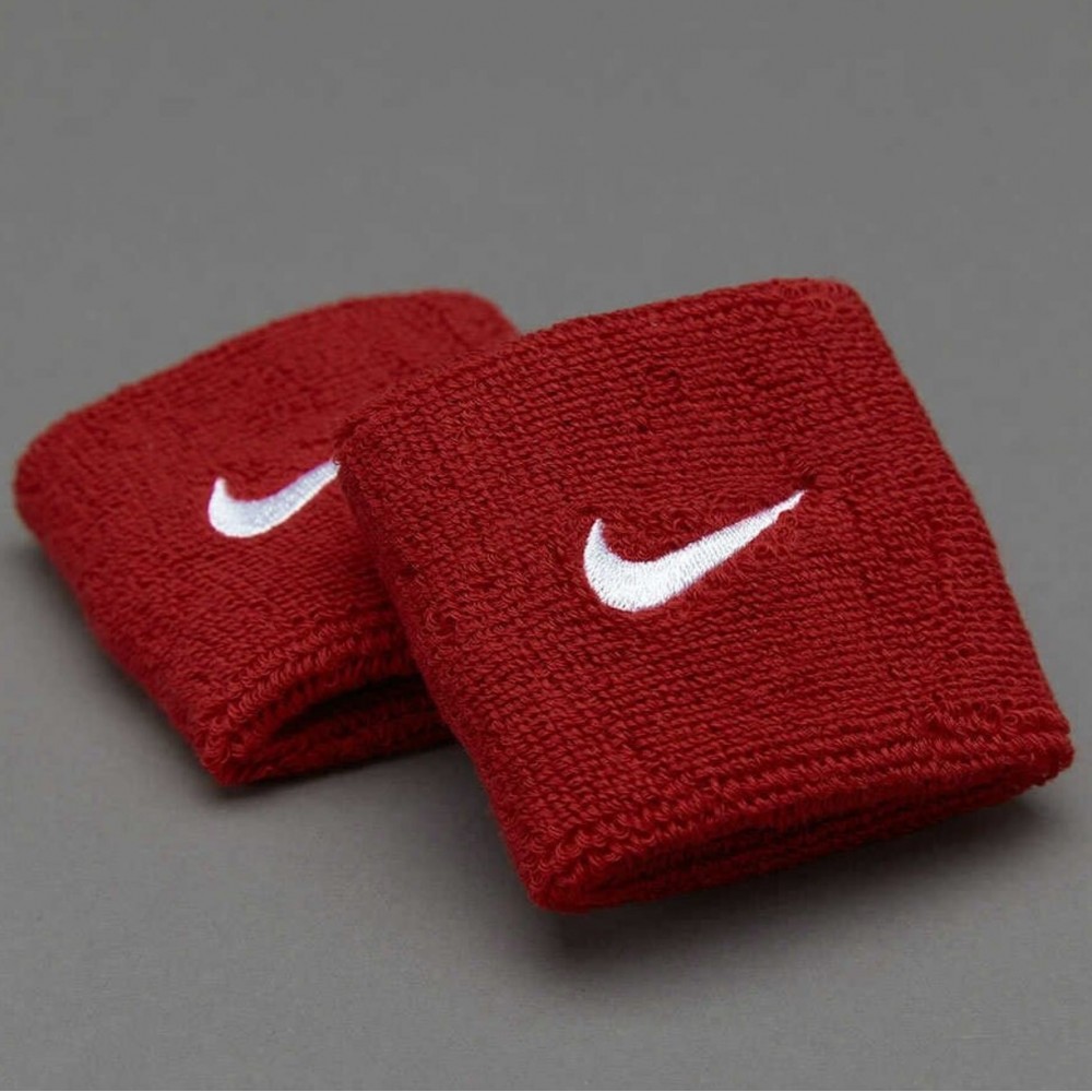 Напульсники Nike Swoosh Wristbands 2 шт. (1 пара) для спорту, ігор, тренувань червоні (N.NN.04.601.OS) 
