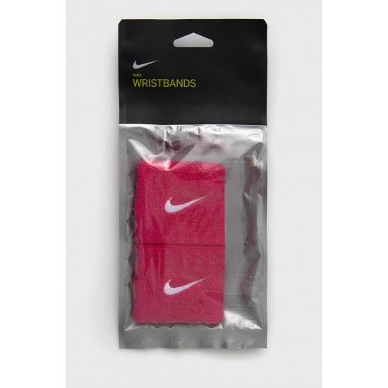 Напульсники Nike Swoosh Wristbands 2 шт. (1 пара) для спорту, ігор, тренувань темно-рожеві (N.NN.04.639.OS) 