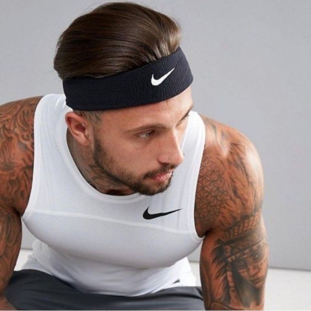 Пов'язка на голову Nike Swoosh Headband чорна оригінал (N.NN.07.010.OS) 