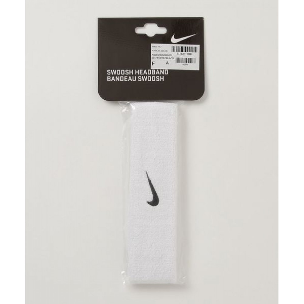 Набір: пов'язка на голову Nike Swoosh Headband 1 шт. і напульсник Nike Swosh Wristbands 2 шт. білий (N.NN.07.101.OS)