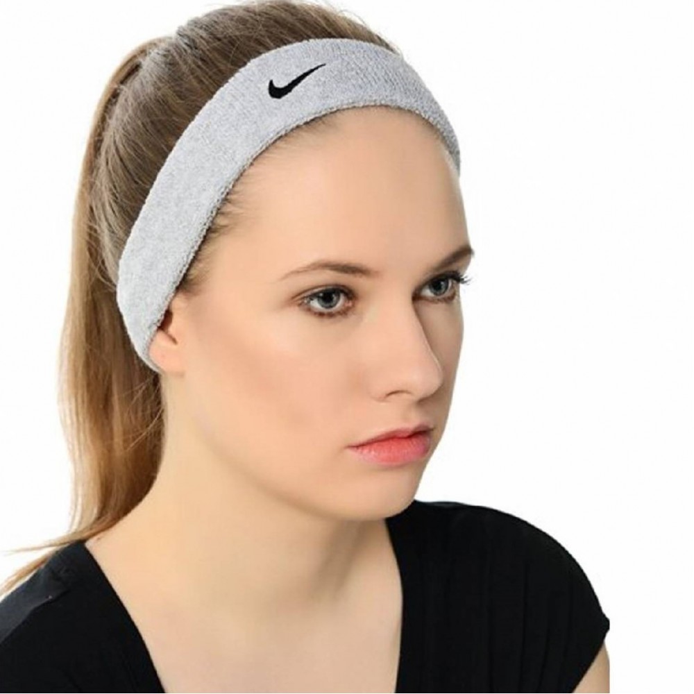 Пов'язка на голову Nike Swoosh Headband бавовна-поліестер-нейлон сірий (N.NN.07.051.OS) 