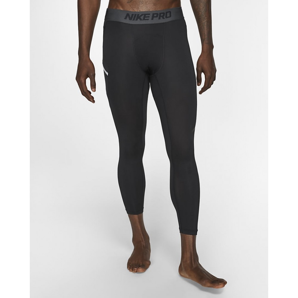 Тайтси чоловічі баскетбольні Nike Pro Men's 3/4 Basketball Tights чорні (AT3383-010)