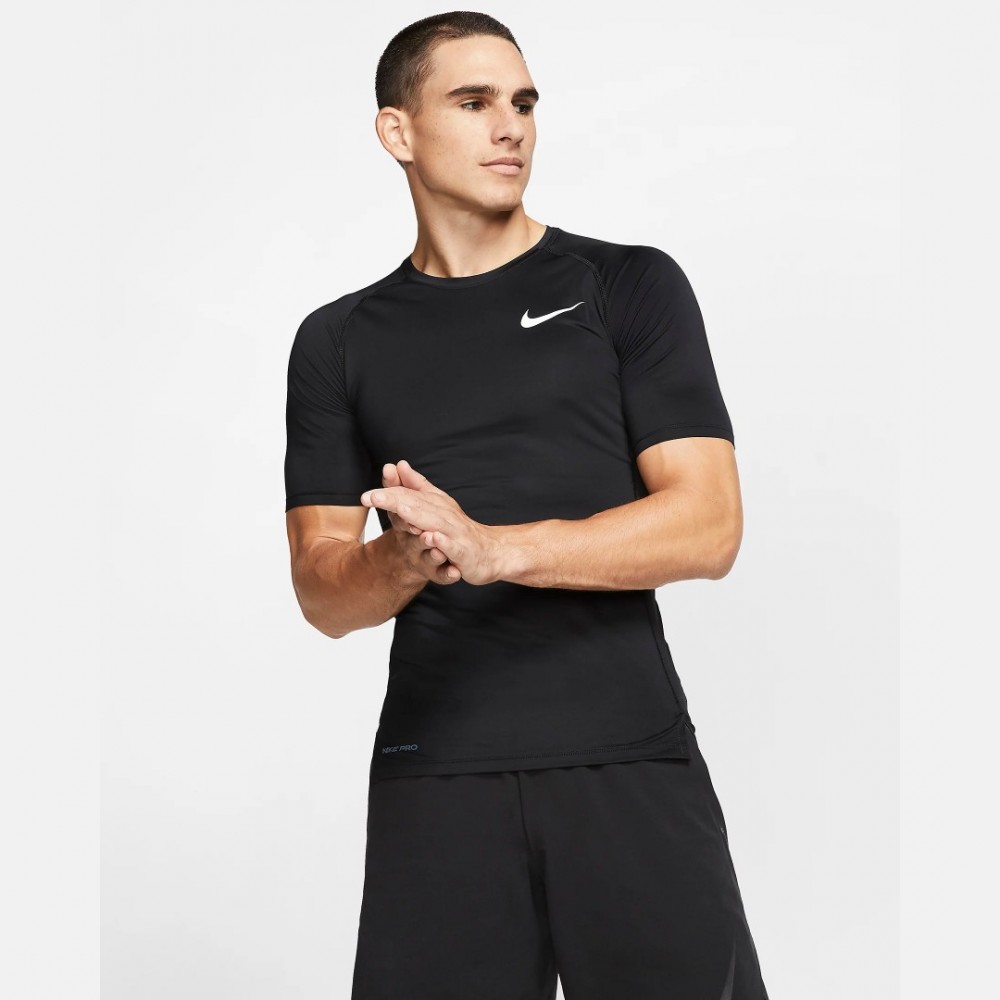 Футболка компрессійна чоловіча Nike Pro Top поліестер чорна (BV5631-010)
