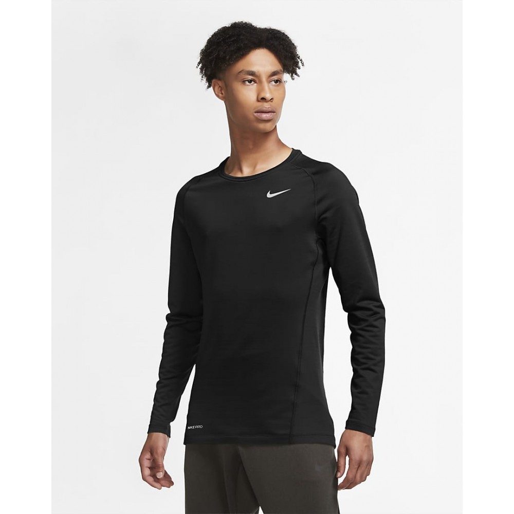 Футболка тепла компресійна Nike Pro Warm Long-Sleeve Top Crew з довгими рукавами (CU6740-010)