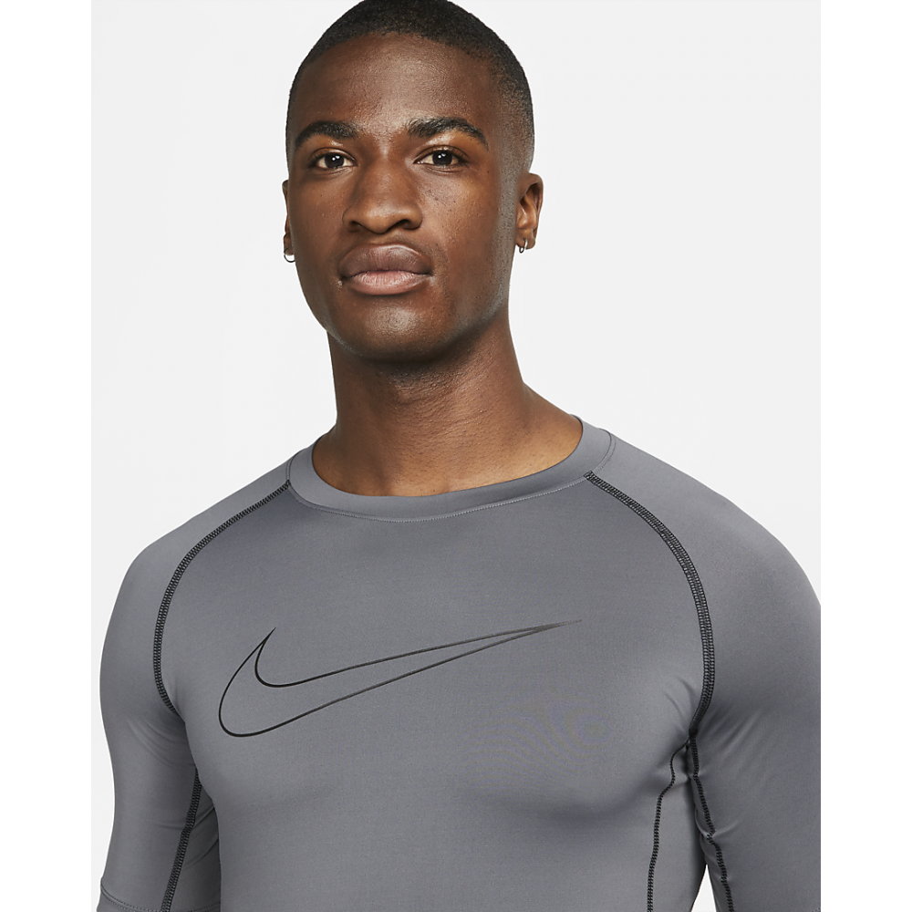 Футболка компрессійна чоловіча Nike Pro Dri-FIT поліестер сірий (DD1992-068)