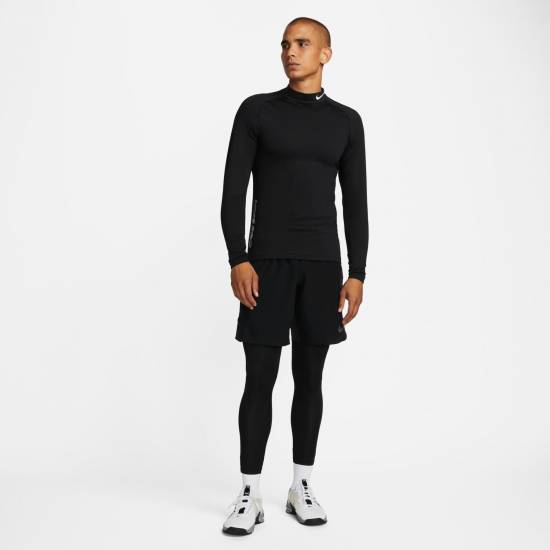 Футболка-лонгслів тепла компрессійна Nike Pro Warm Men's Long-Sleeve Mock-Neck Training Top (DQ6607-010)