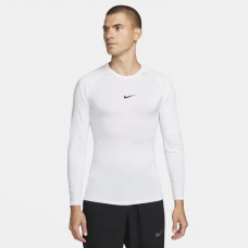 Футболка компресійна Nike Pro Men's Dri-FIT Tight Long-Sleeve Fitness Top біла оригінал (FB7919-100)