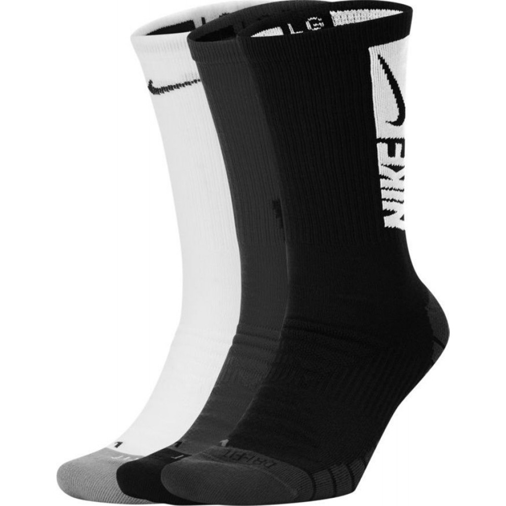 Шкарпетки спортивні Nike Everyday Max Cush Crew 3 пари чорний-білий-сірий (CW0084-904)