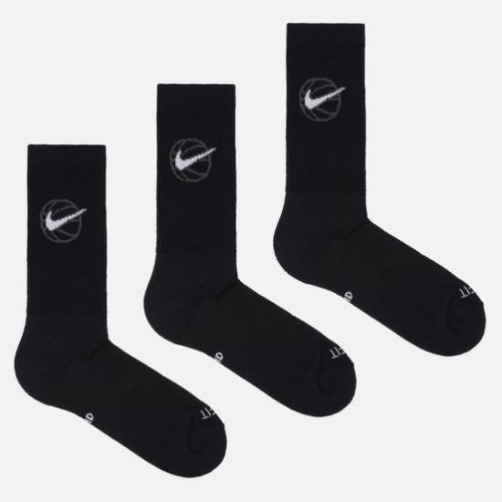 Шкарпетки баскетбольні Nike Everyday Crew Basketball Socks 3 пари чорні (DA2123-010)