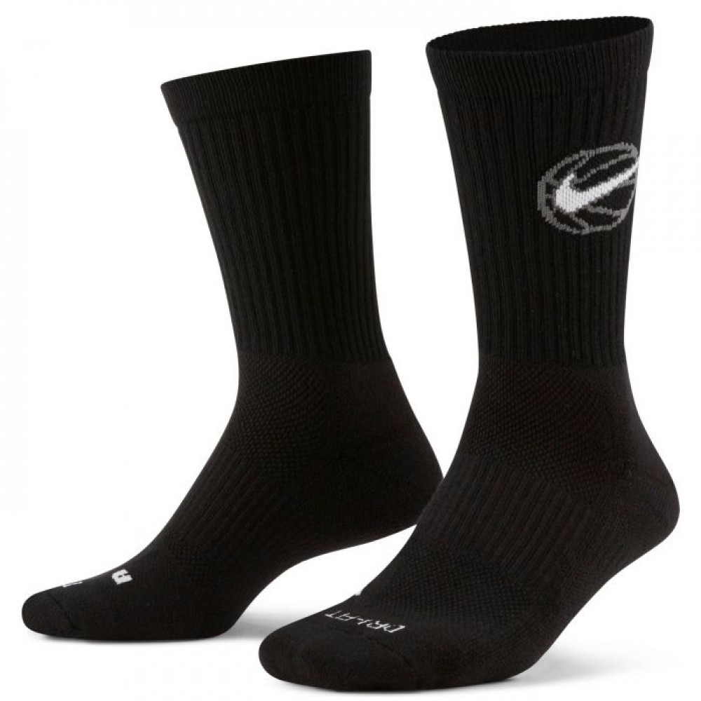 Шкарпетки баскетбольні Nike Everyday Crew Basketball Socks 1 пара білі-сірі-чорні (DA2123-902.1)