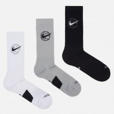 Шкарпетки баскетбольні Nike Everyday Crew Basketball Socks 1 пара білі-сірі-чорні (DA2123-902.1)