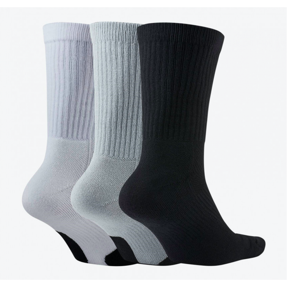 Шкарпетки баскетбольні Nike Everyday Crew Basketball Socks 3 пари білі-сірі-чорні (DA2123-902)