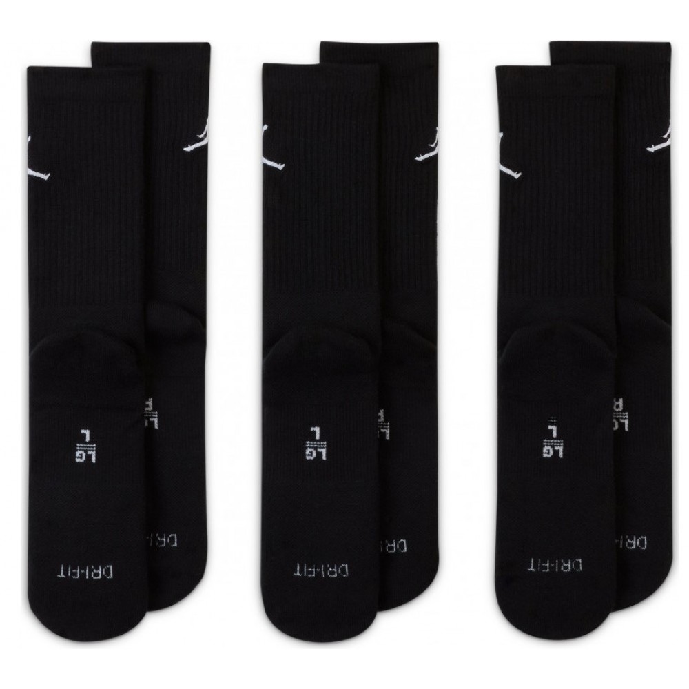 Шкарпетки баскетбольні Jordan Джордан Everyday Crew Socks для спорту та на кожен день 3 пари (DX9632-010)