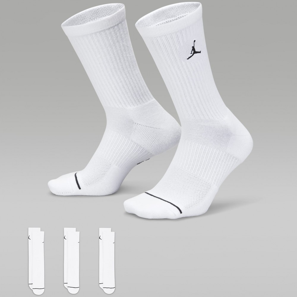 Баскетбольні шкарпетки Jordan Everyday Crew Socks 3 пари білі оригінал (DX9632-100)