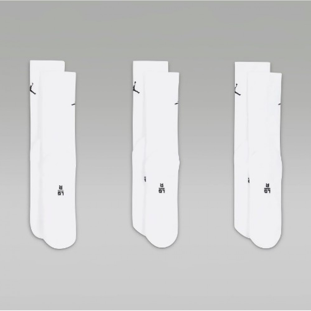Баскетбольні шкарпетки Jordan Everyday Crew Socks 3 пари білі оригінал (DX9632-100)