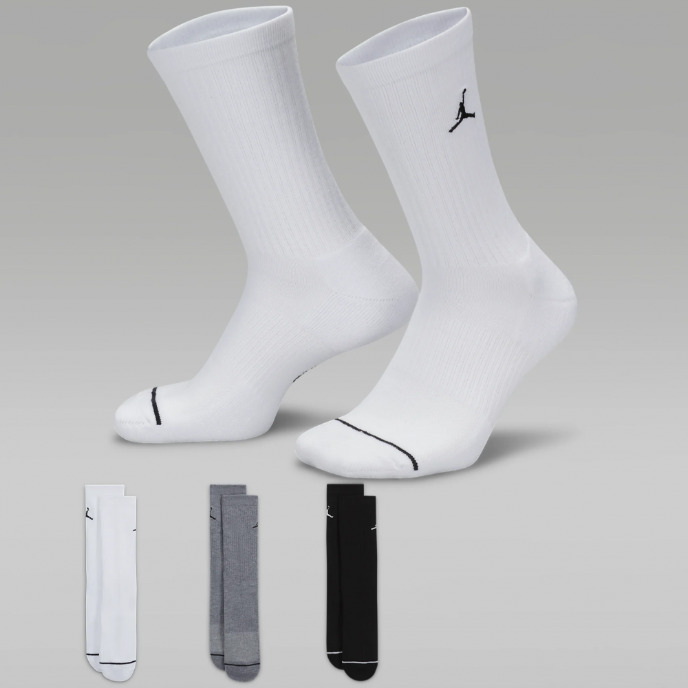 Шкарпетки баскетбольні  Jordan Джордан Everyday Crew Socks для спорту та на кожен день 3 пари (DX9632-914)