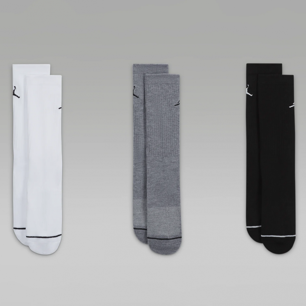Шкарпетки баскетбольні  Jordan Джордан Everyday Crew Socks для спорту та на кожен день 3 пари (DX9632-914)