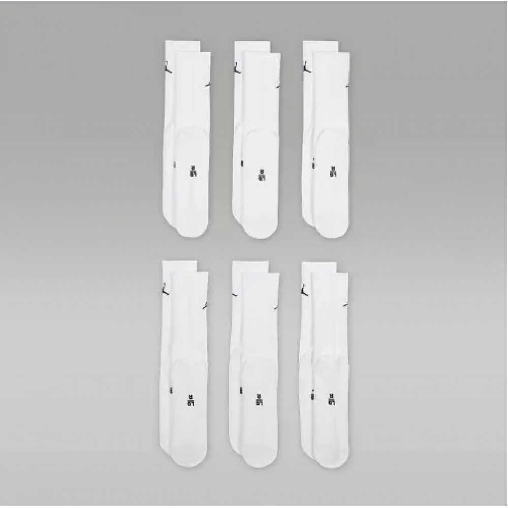 Баскетбольні шкарпетки Jordan Everyday Crew Socks 6 пар білі (HV6228-100) — оригінал