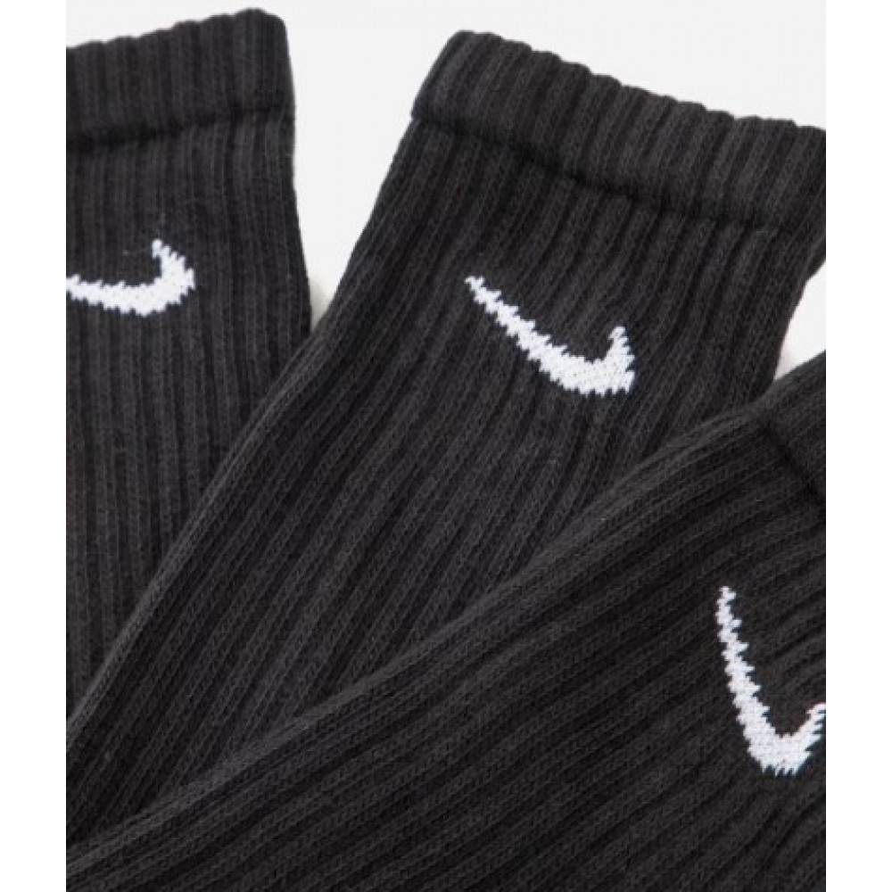 Шкарпетки Nike Найк Value Cotton Crew 3 пари чорні високі оригінал (SX4508-001)