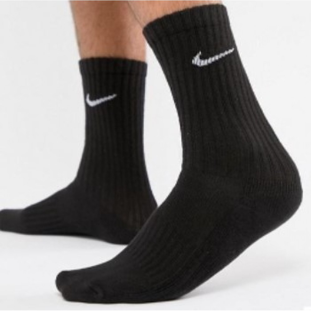 Шкарпетки Nike Найк Value Cotton Crew 3 пари чорні високі оригінал (SX4508-001)