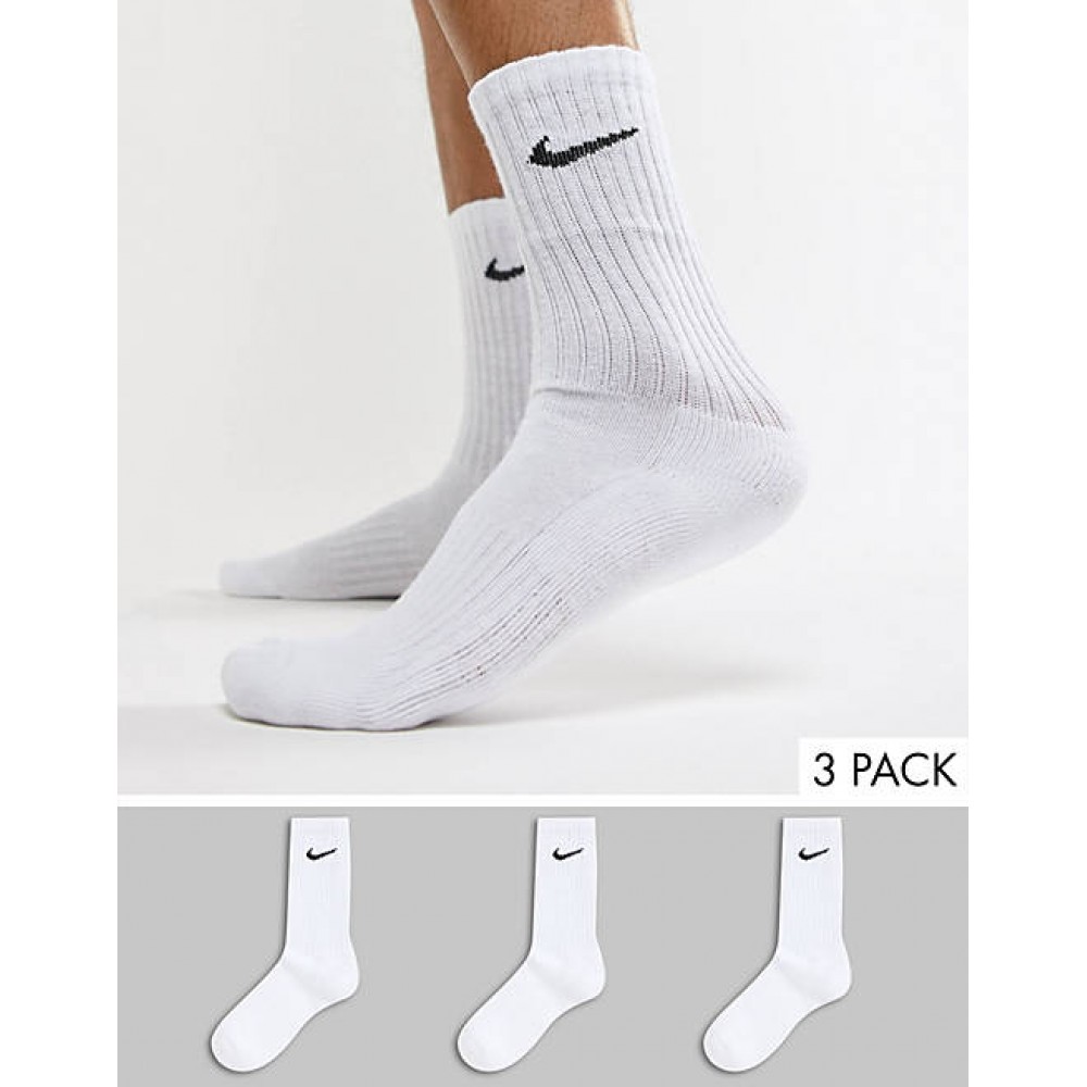 Шкарпетки спортивні Nike Value Cotton Crew 3 пари білі (SX4508-101)
