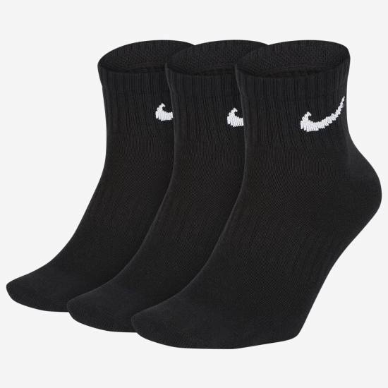 Шкарпетки спортивні Nike Perfomance Lightweight Quarter Socks 3 пари чорні (SX4706-001)