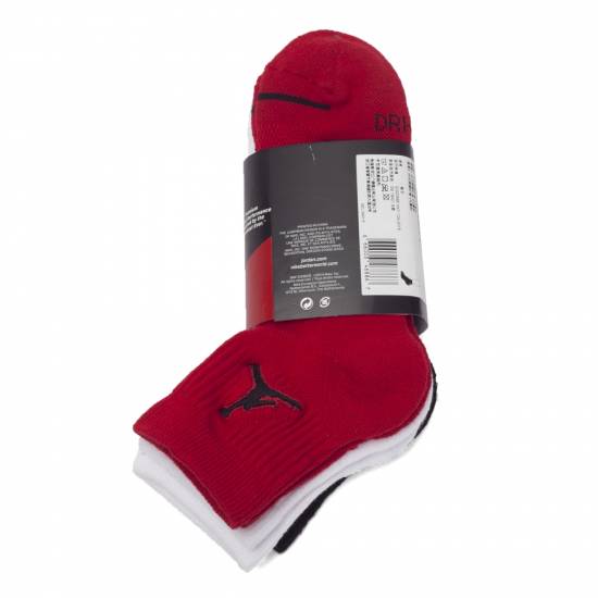Шкарпетки баскетбольні Nike Jordan Jumpman Quarter 3 пари чорний-білий-червоний (SX5544-011)