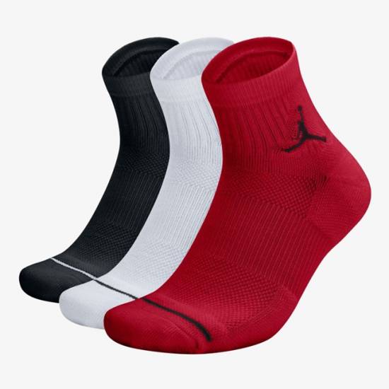 Шкарпетки баскетбольні Nike Jordan Jumpman Quarter 3 пари чорний-білий-червоний (SX5544-011)