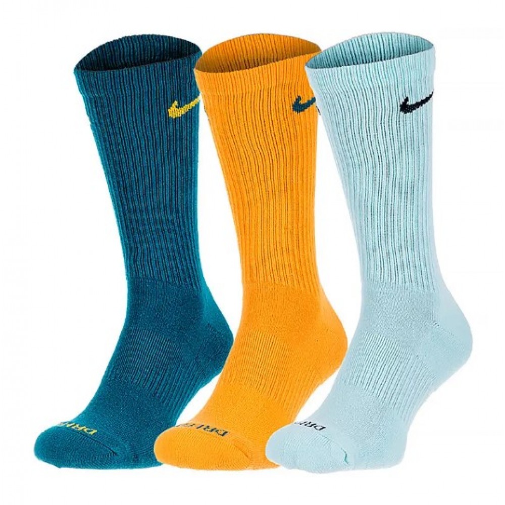 Шкарпетки спортивні Nike Everyday Plus Cushioned Socks 3 пари мультиколор (SX6888-932)