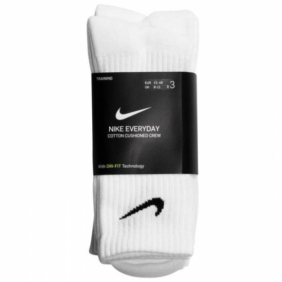Шкарпетки спортивні Nike Everyday Cushion Crew 3 пари білий (SX7664-100)