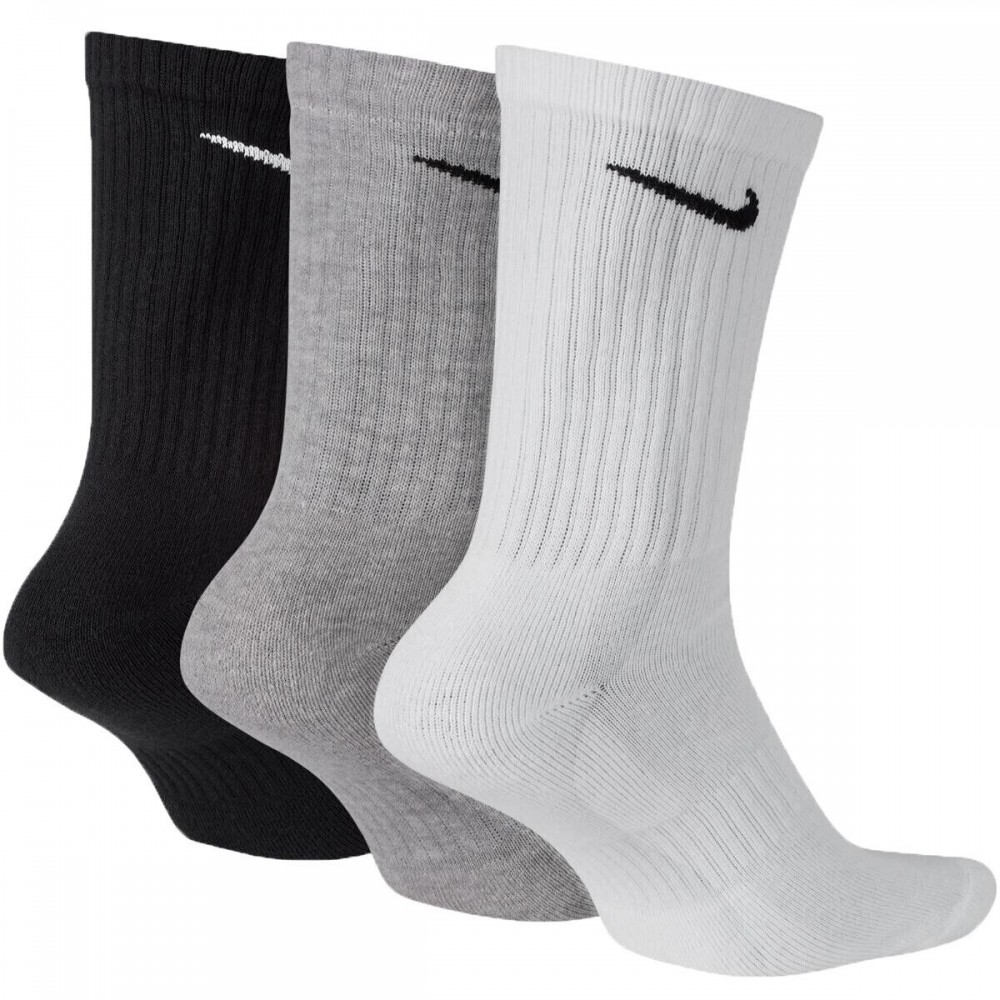 Шкарпетки спортивні Nike Everyday Cushion Crew 3 пари чорний-білий-сірий (SX7664-901)