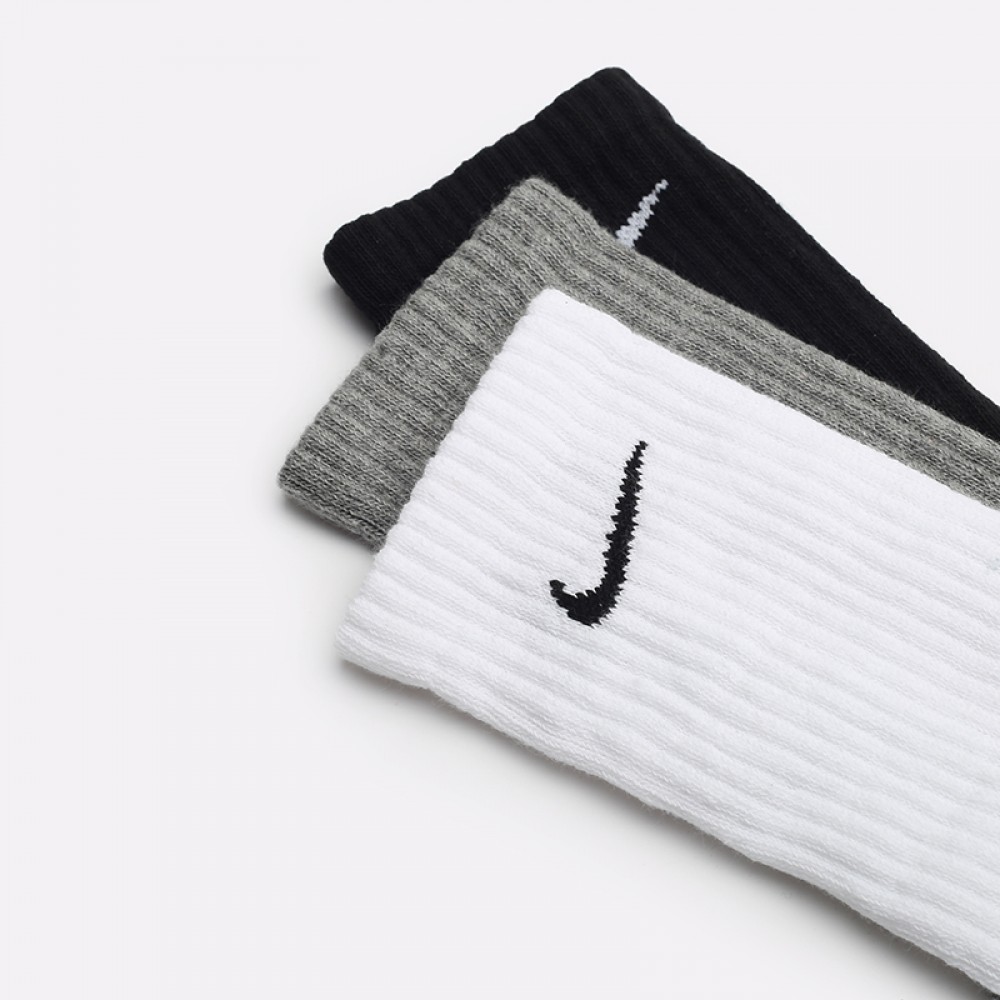 Шкарпетки спортивні Nike Everyday Cushion Crew 3 пари чорний-білий-сірий (SX7664-964)