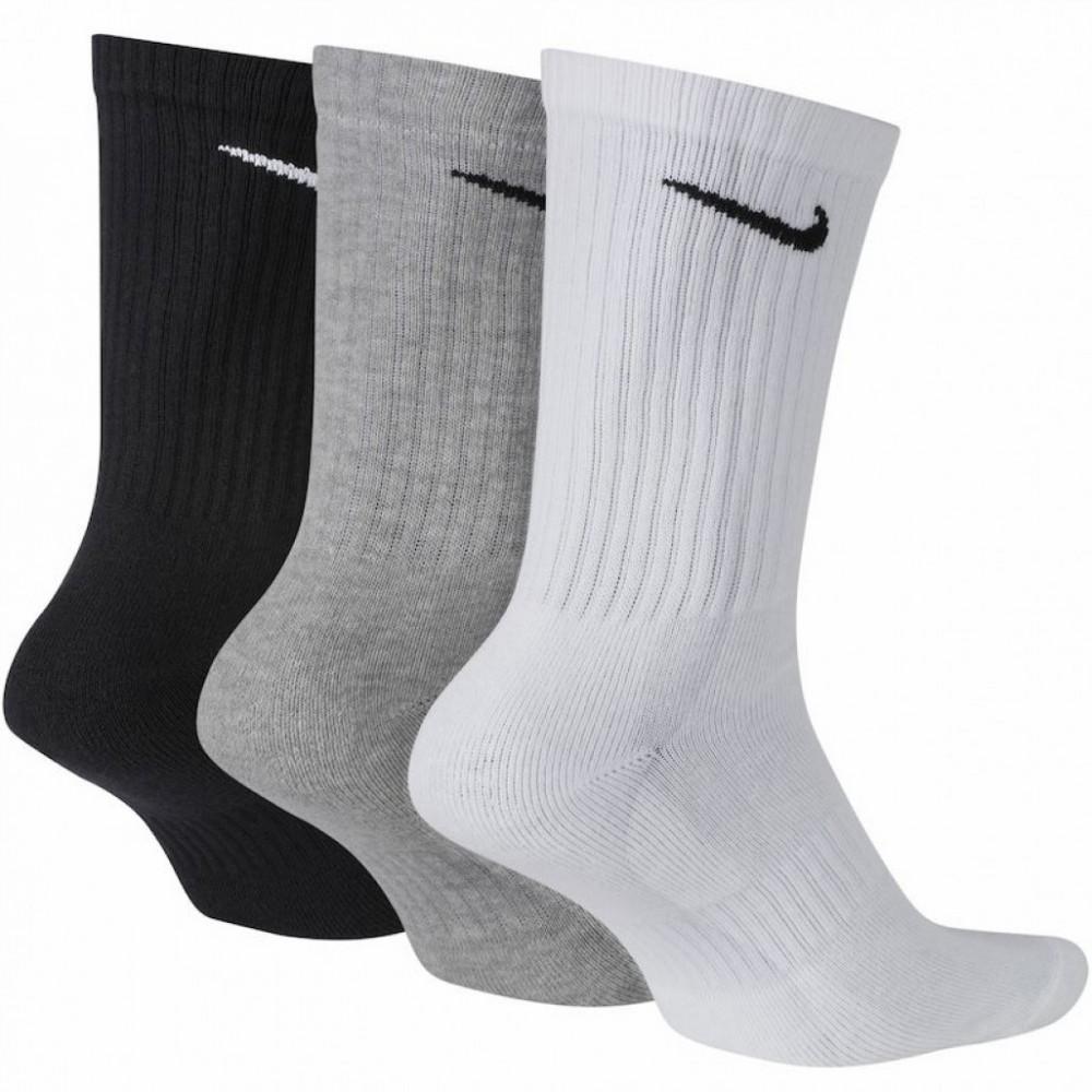 Шкарпетки спортивні Nike Everyday Cushion Crew 3 пари чорний-білий-сірий (SX7664-964)