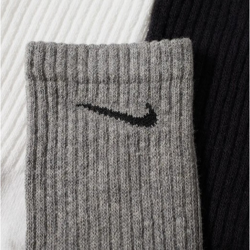 Шкарпетки спортивні Nike Everyday Cushion Crew 3 пари чорний-білий-сірий (SX7664-964)