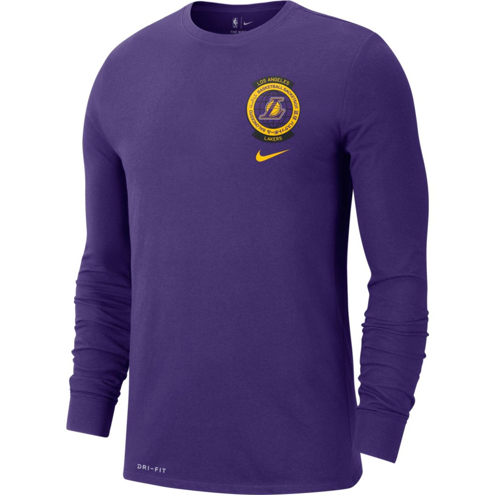 Футболка баскетбольна c довгими рукавами Nike Los Angeles Lakers Crest Logo розмір L (CK8656-547)