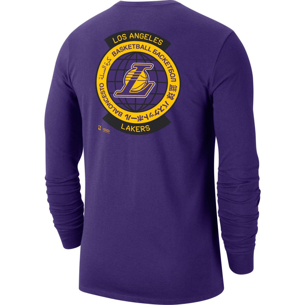 Футболка баскетбольна c довгими рукавами Nike Los Angeles Lakers Crest Logo розмір L (CK8656-547)