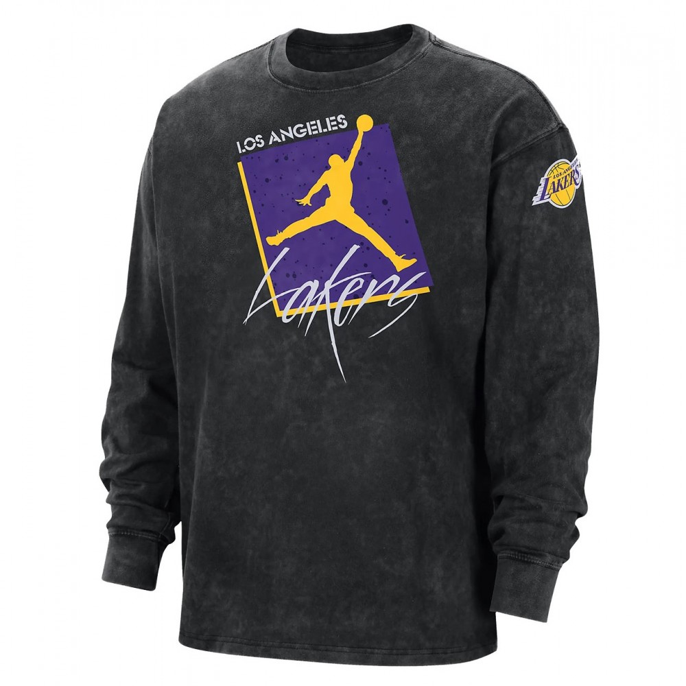 Футболка-лонгслів баскетбольна з довгими рукавами Jordan Los Angeles Lakers Courtside Statement Edition (DV5747-010)