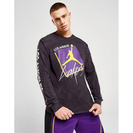 Футболка-лонгслів баскетбольна з довгими рукавами Jordan Los Angeles Lakers Courtside Statement Edition (DV5747-010)