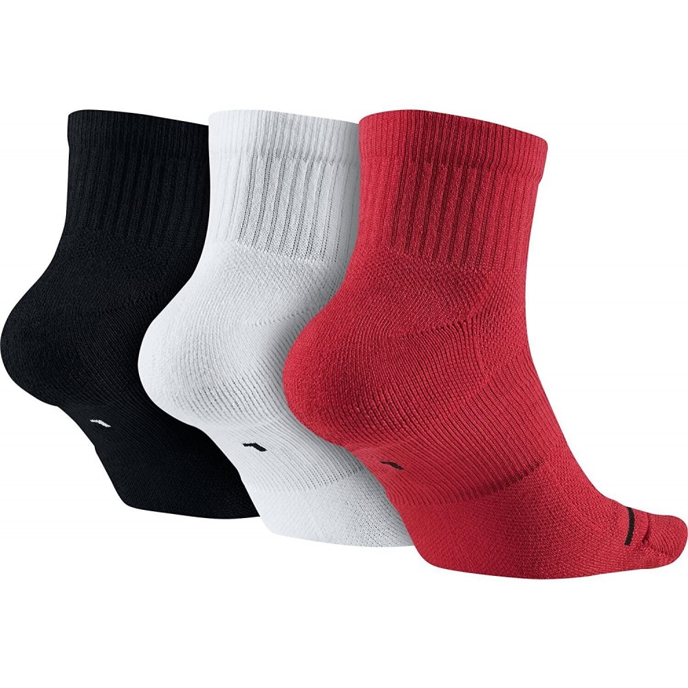 Шкарпетки баскетбольні Nike Jordan Jumpman Quarter 3 пари чорний-білий-червоний (SX5544-011)