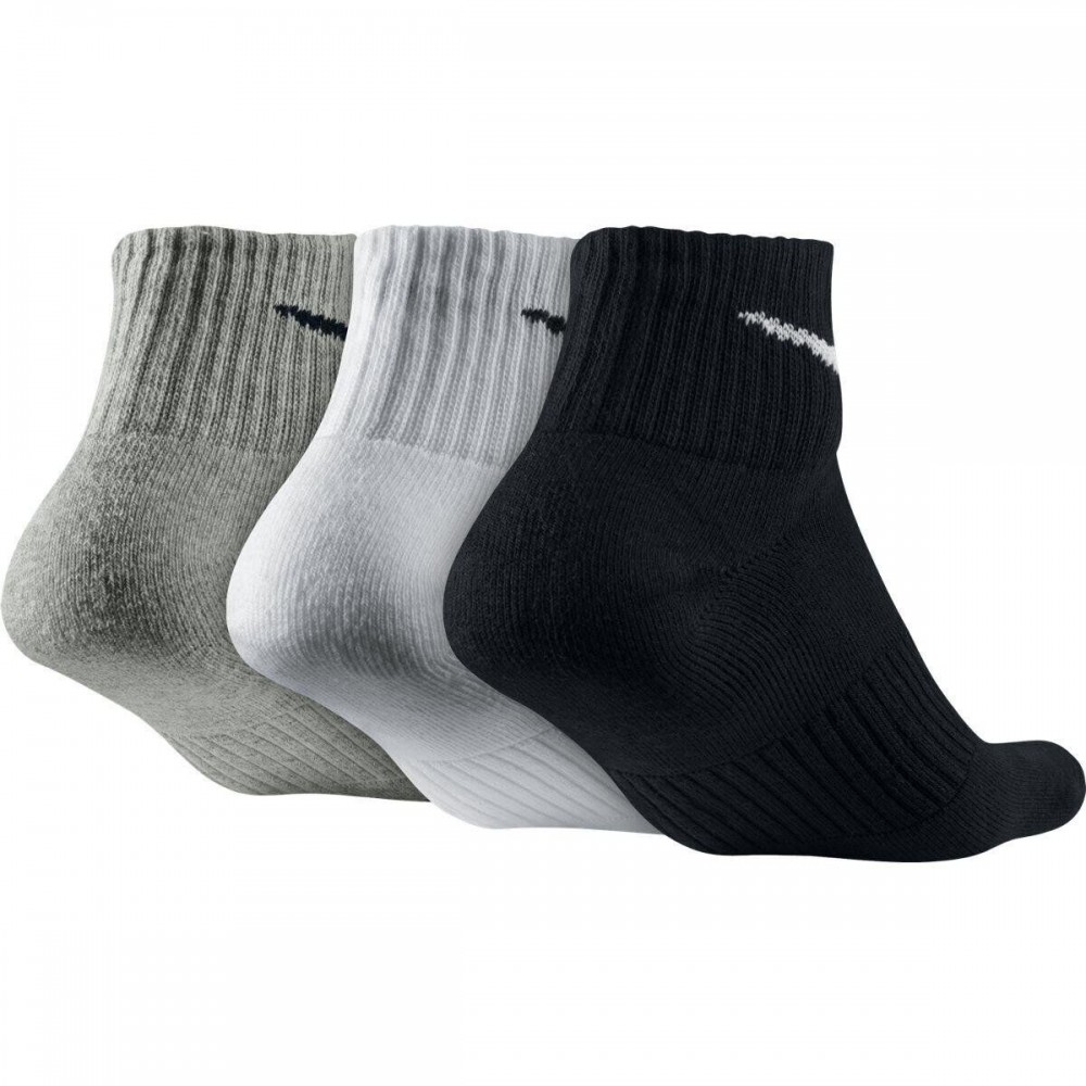 Шкарпетки спортивні Nike Cushion Quarter 3 пари чорний-білий-сірий (SX4703-901)