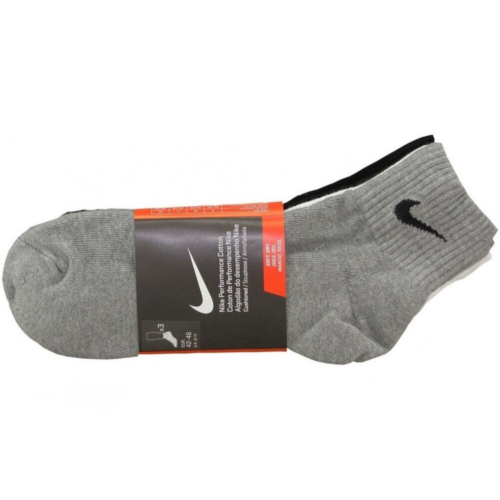 Шкарпетки спортивні Nike Cushion Quarter 3 пари чорний-білий-сірий (SX4703-901)