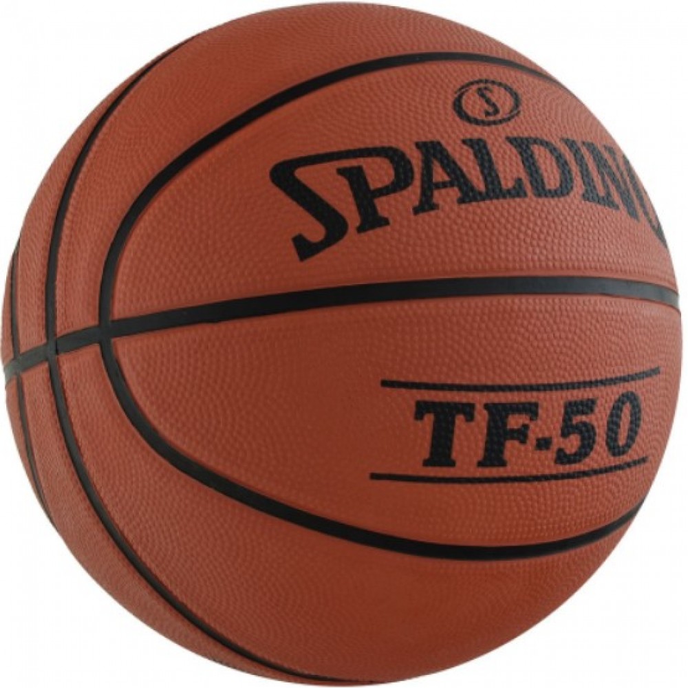 М'яч баскетбольний Spalding TF-50 розмір 5, 6, 7, гумовий для гри на вулиці коричневий (73852Z)