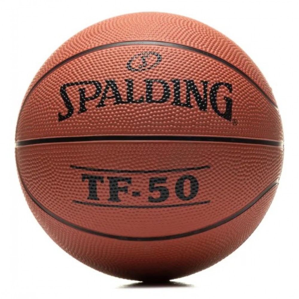 М'яч баскетбольний Spalding TF-50 розмір 5, 6, 7, гумовий для гри на вулиці коричневий (73852Z)
