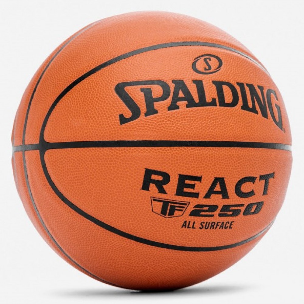 Баскетбольний м'яч Spalding React TF-250 Indoor-Outdoor розмір 5, 6, 7 композитна шкіра (76801Z)